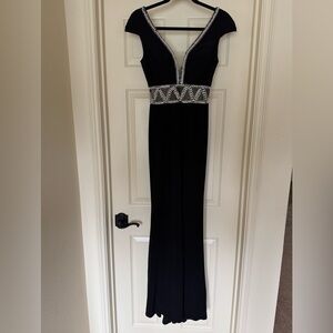 Elegant Black beaded Evening Gown